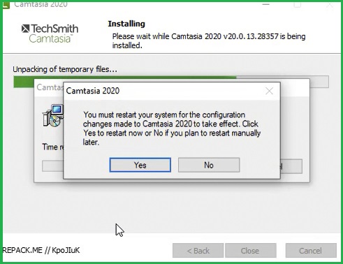 Camtasia 2020 hoàn tất cài đặt