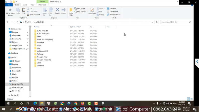 Copy thư mục autocad 2013 full crack vào ổ đĩa C