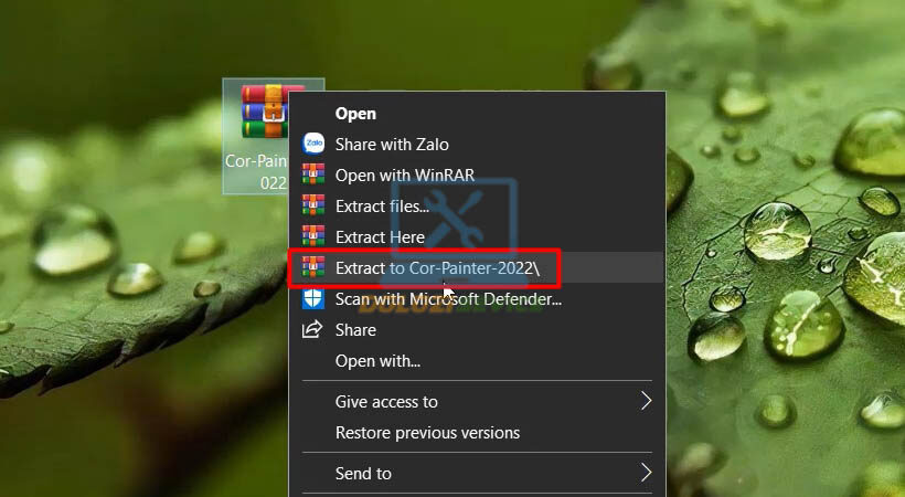 Giải nén phần mềm