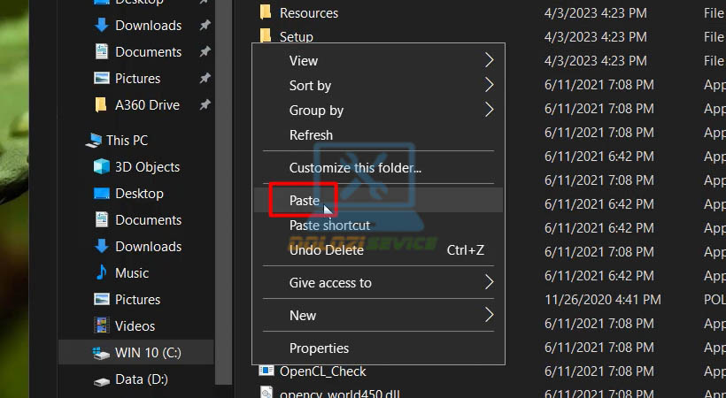 Dán file kích hoạt