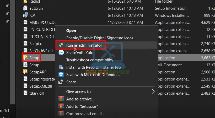 Chạy file cài đặt