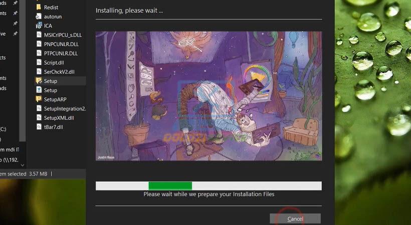 Chờ hoàn tất cài đặt