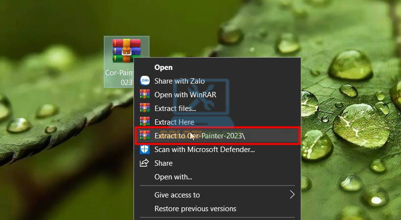 Giải nén phần mềm