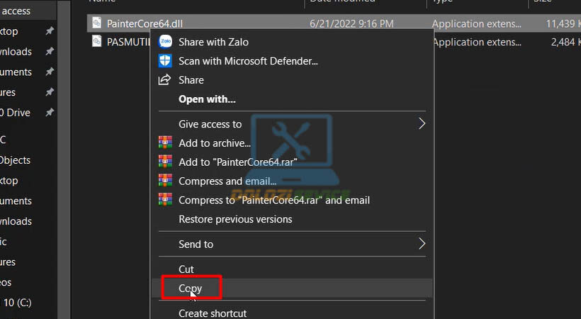 Sao chép file kích hoạt