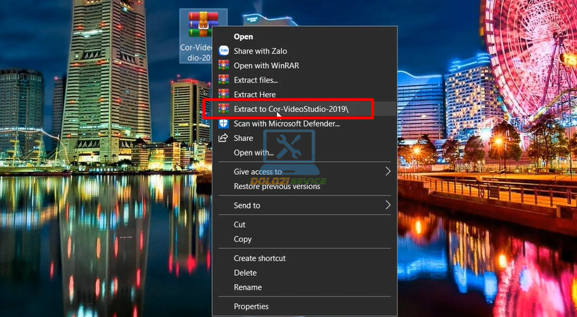 Giải nén phần mềm VideoStudio 2019