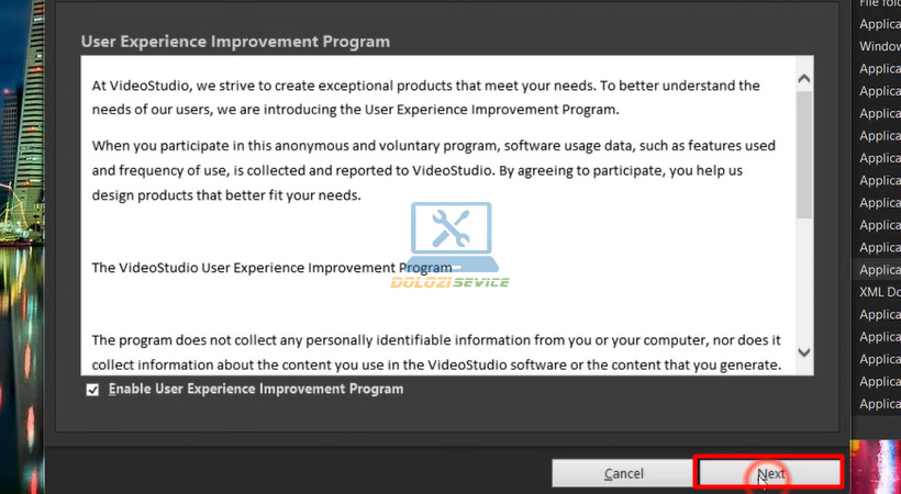 Nhấn Next để tiếp tục