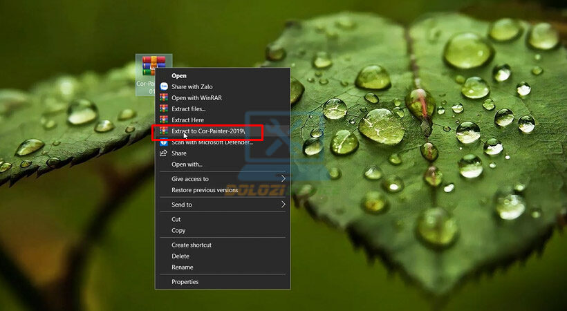 Giải nén file cài đặt Corel Painter 2019