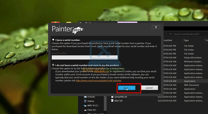 Chọn Next tiếp tục