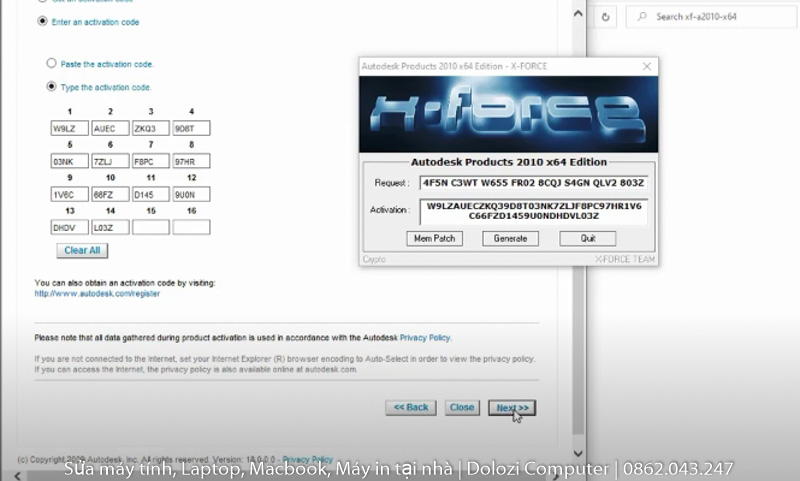 thực hiện quá trình Crack