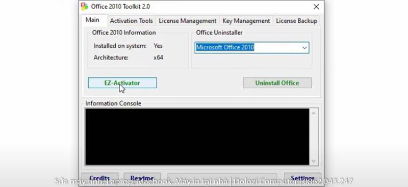 Bắt đầu kích hoạt Office 2010