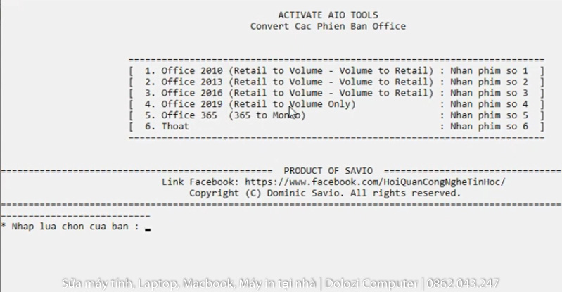 Nhấn phím 4 để tiếp tục Crack