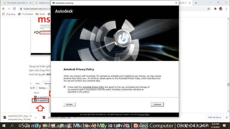 chọn next để tiếp tục