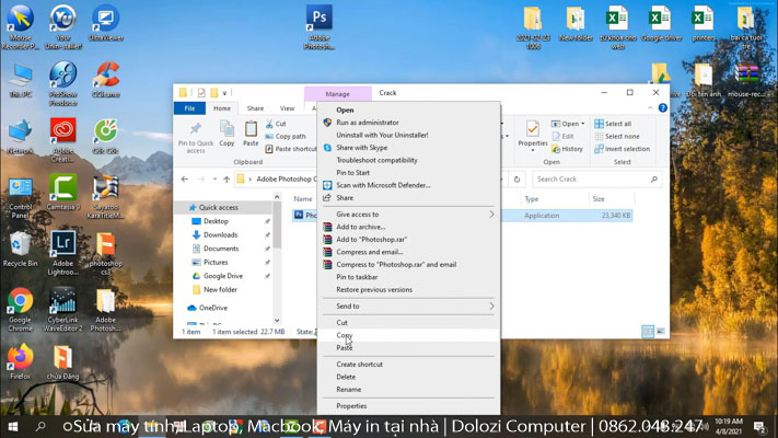 Sao chép file kích hoạt