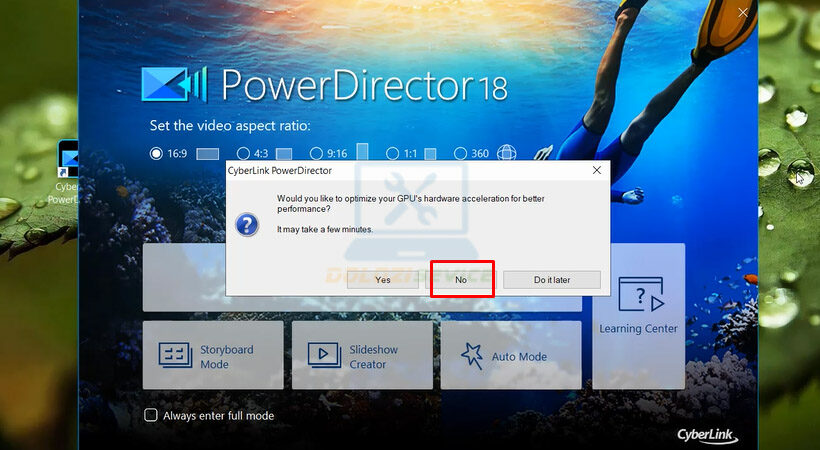Tiến hành chọn No.