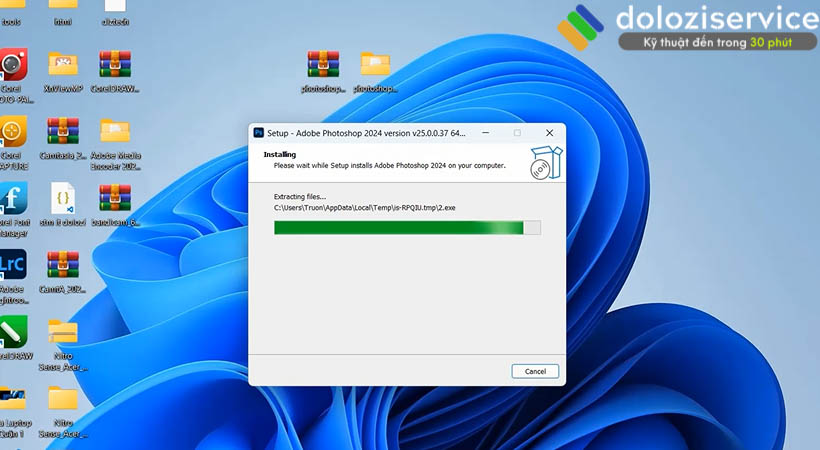 Hướng Dẫn Cài Đặt Photoshop 2024: Tải Ngay Tại Đây! 10 Đợi phần mềm được cài đặt vào máy.