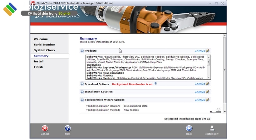 Chọn gói cài và cấu hình