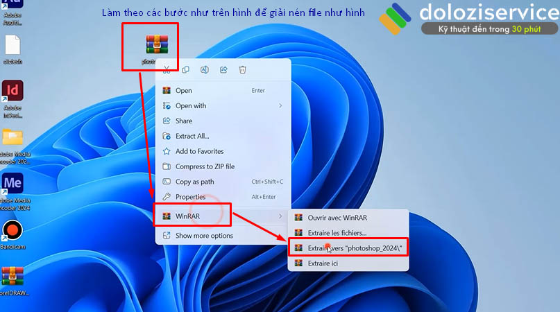 Hướng Dẫn Cài Đặt Photoshop 2024: Tải Ngay Tại Đây! 4 Giải nén file cài đặt Photoshop 2024 sau khi tải về.