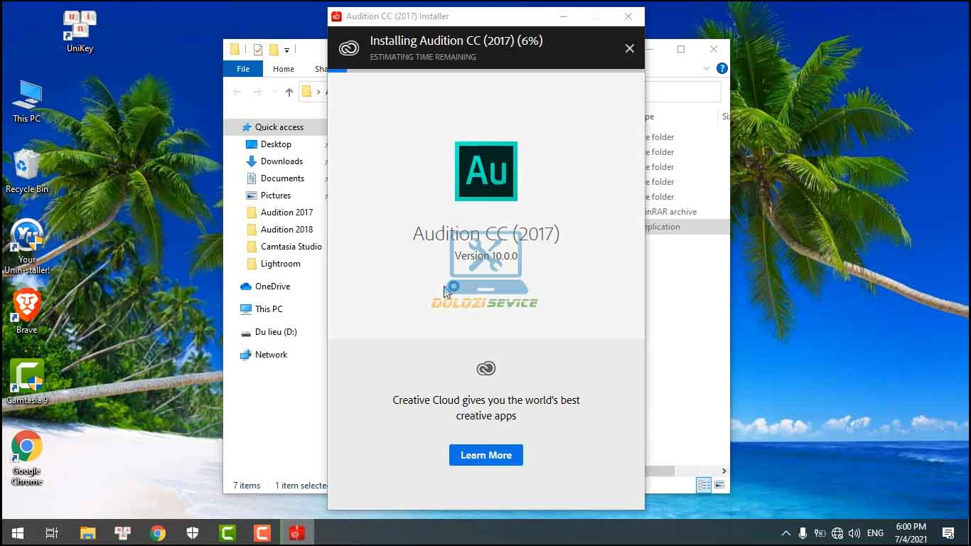 Đợi phần mềm Audition 2017 Full Crack cài đặt hoàn tất