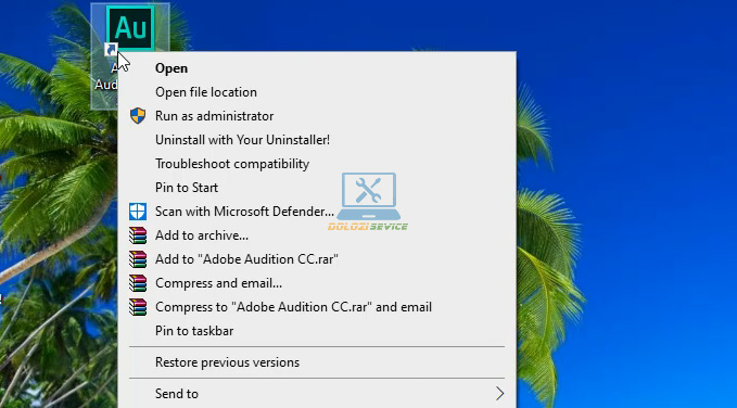 Mở thư mục cài đặt phần mềm Audition 2017