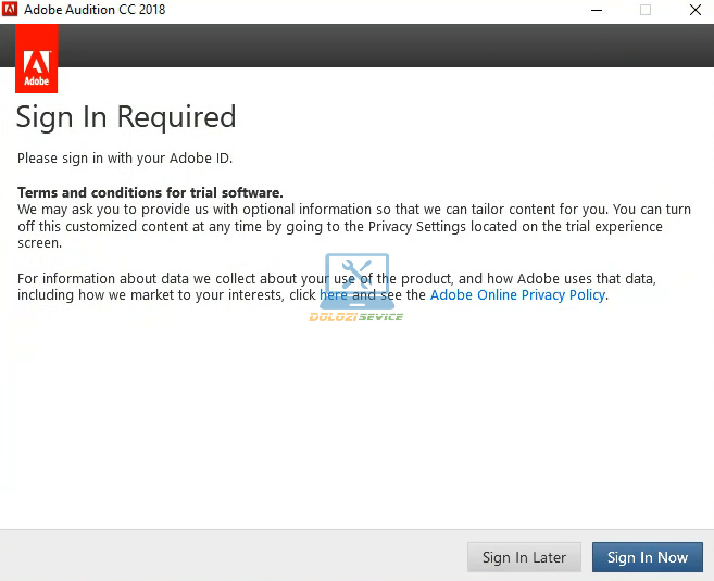 Chọn Sign In Later