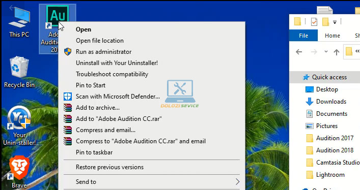 Mở thư mục cài đặt phần mềm Audition 2018