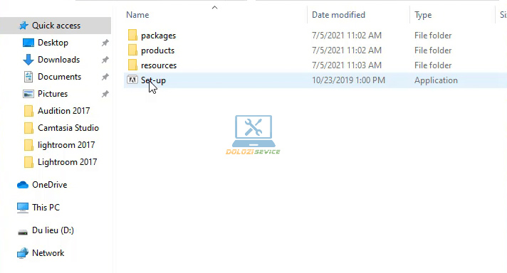 Chạy File cài đặt phần mềm