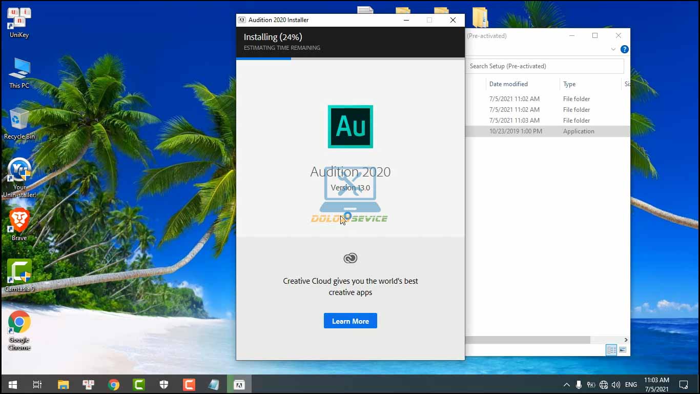 Đợi phần mềm Audition 2020 Full Crack cài đặt hoàn tất
