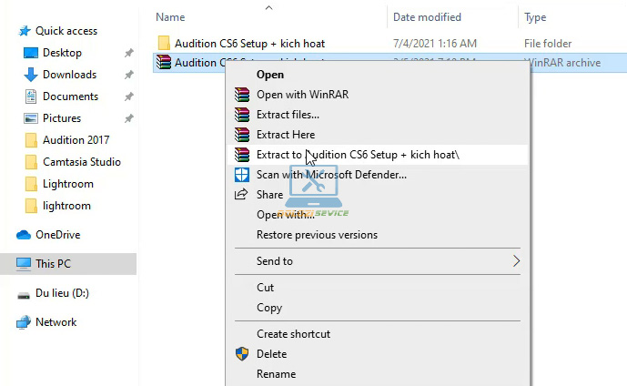 Giải nén phần mềm Audition CS6