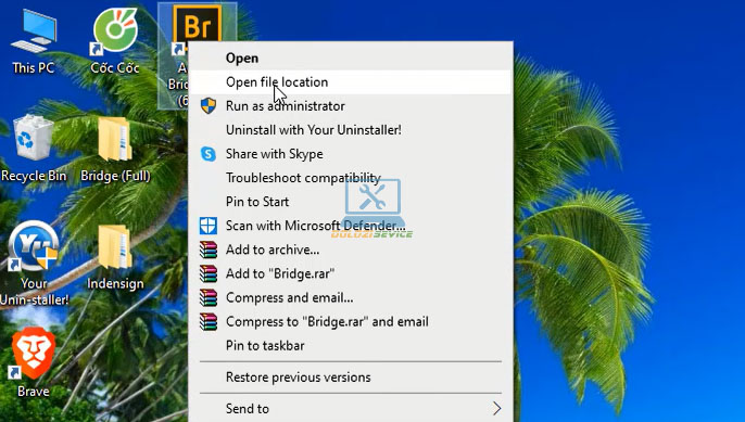 Mở thư mục cài đặt Bridge 2015