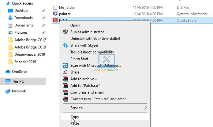 Copy phần mềm kích hoạt bản quyền