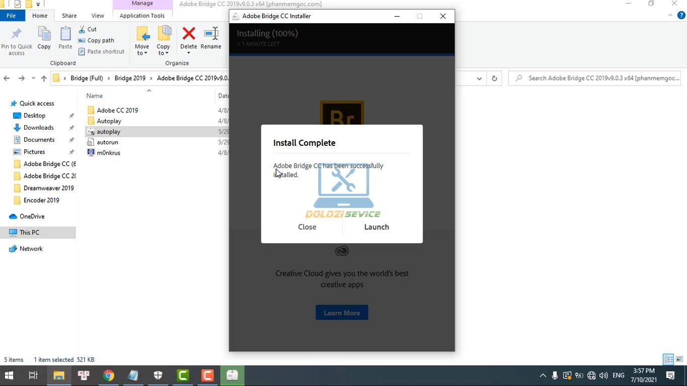 Hoàn tất cài đặt phần mềm Bridge 2019 Full Crack