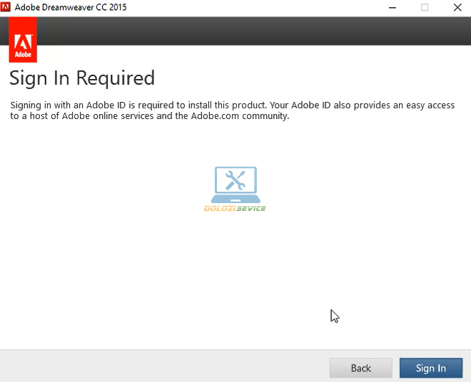 Cài đặt Dreamweaver 2015: Hướng dẫn và Tải phần mềm Miễn phí 6 Chọn Sign In