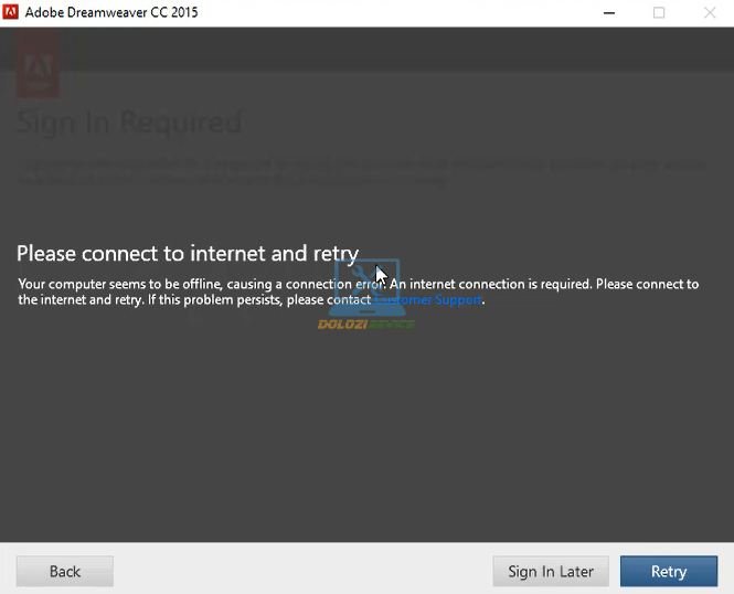 Cài đặt Dreamweaver 2015: Hướng dẫn và Tải phần mềm Miễn phí 7 Chọn Sign In Later