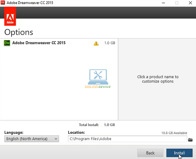 Cài đặt Dreamweaver 2015: Hướng dẫn và Tải phần mềm Miễn phí 9 Chọn Install