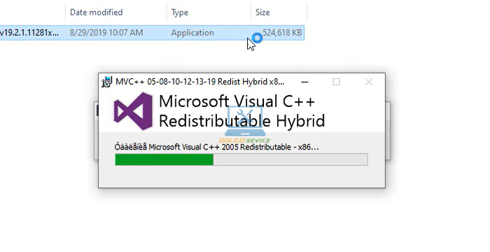 Visual C++ đang được cài đặt