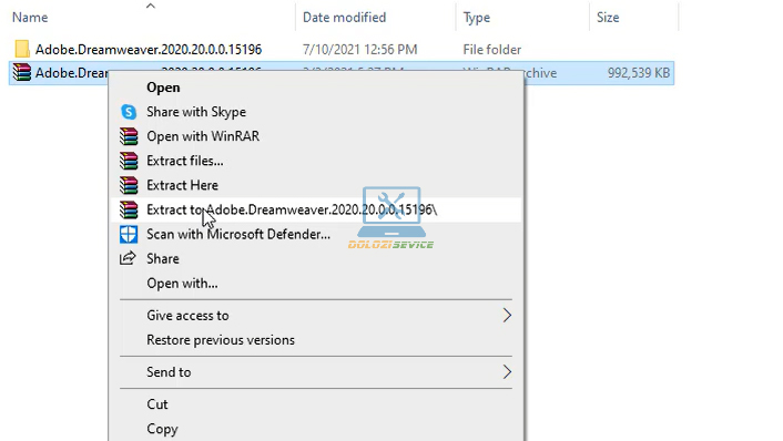Giải nén phần mềm Dreamweaver 2020 Full Crack