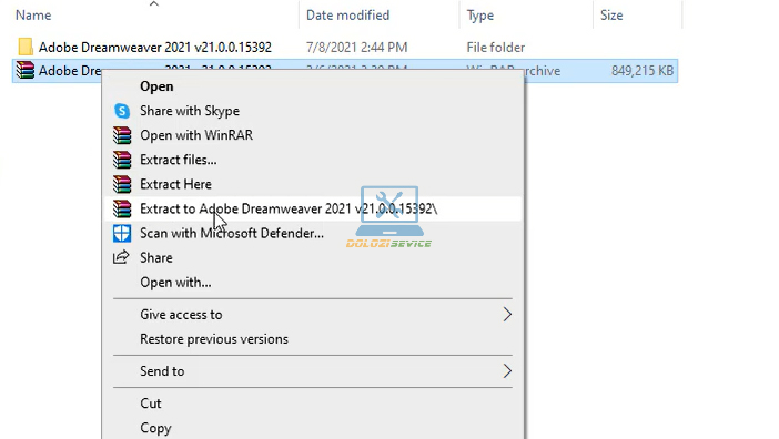 Giải nén phần mềm Dreamweaver 2021 Full Crack