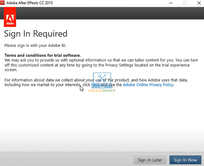 Chọn Sign In Later