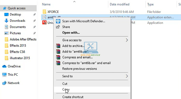 Copy File kích hoạt bản quyền