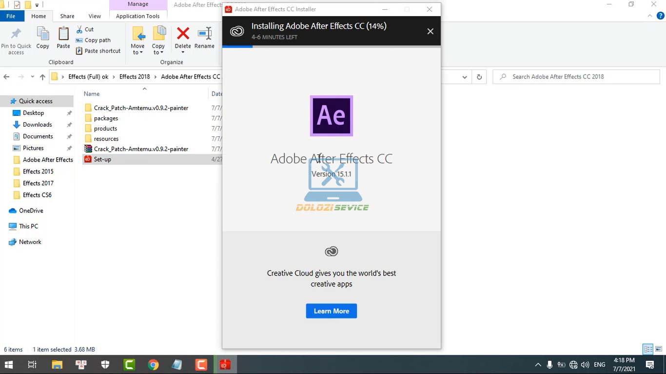 Cách cài đặt After Effects 2018 và tải phần mềm miễn phí 4 Đợi phần mềm After Effects 2018 Full Crack cài đặt hoàn tất