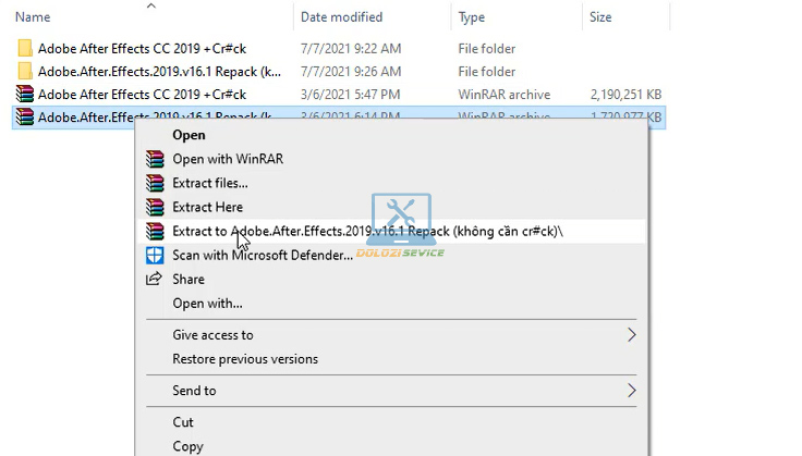 Giải nén phần mềm After Effects 2019 Full Crack