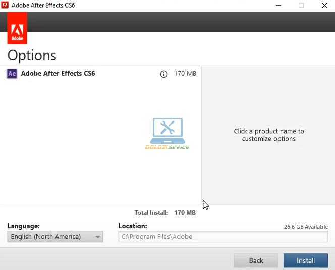Hướng Dẫn Cài Đặt After Effects CS6 và Tải Phần Mềm Miễn Phí 6 Chọn Install