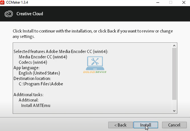 Chọn Install để cài đặt Encoder 2018 Full Crack