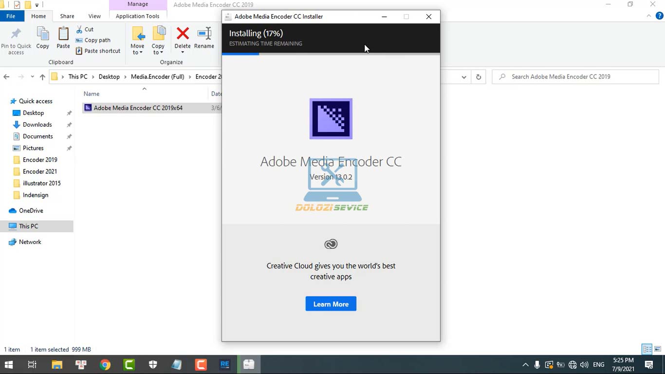 Đợi Encoder 2019 cài đặt hoàn tất