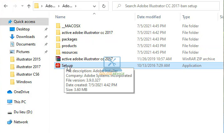 Chạy File cài đặt phần mềm