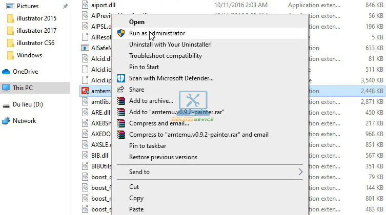 Chạy File kích hoạt với quyền Admin