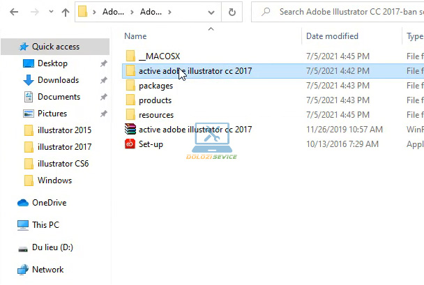 Truy cập vào thư mục chứa File kích hoạt