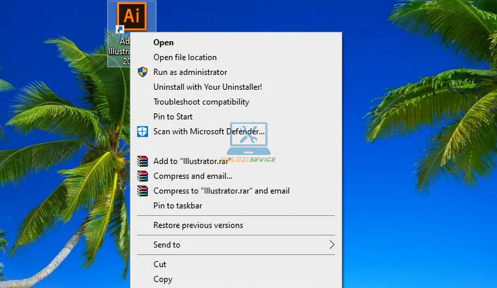 Mở thư mục cài đặt phần mềm Illustrator 2018