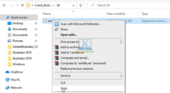 Tiến hành Copy File kích hoạt bản quyền
