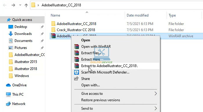 Giải nén phần mềm Illustrator 2018